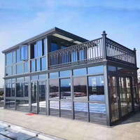 Serre de jardin moderne à double pignon triangulaire en aluminium et verre, écoénergétique, pour extérieur et intérieur, vente en gros Chine