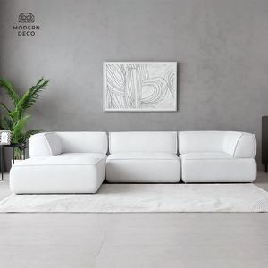 2024 nouvelles tendances italien blanc boucle canapé modulaire sectionnel HN131 canapé fabricant producteur sur mesure sur commande - Product Image 1