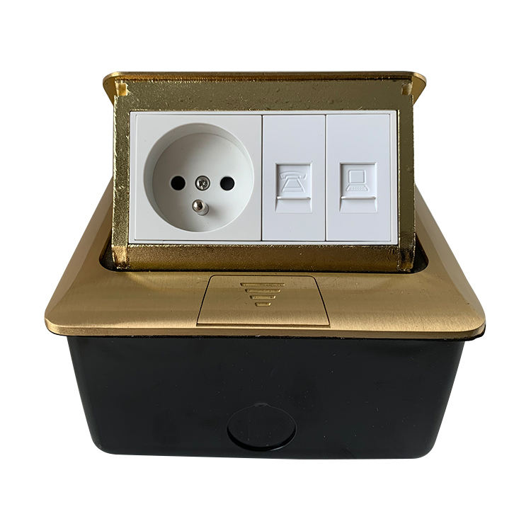 VNX Modern Style UK/US/EU Standard Electrical Power Floor Outlet 2 Digital Data 16A Hidden Type Floor Socket