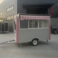 Mobiele bartrailer, witte koffiekar, dessertkar, foodtruck, mobiele bier- en drankenkar, fastfoodtrailer, volledig uitgerust