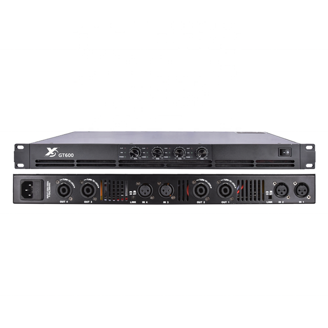 600W*4 Professional Power Amplifier Class D 1U Size Digital 4 Channels Speaker Amplifier