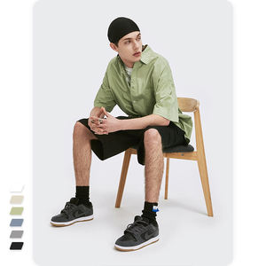 Fabrication lâche Street Style chemises décontractées garçon <span class=keywords><strong>chemise</strong></span> 2021 nouvelle chine pour hommes Hawaii plaine popeline tissu été chemises T court - Product Image 2