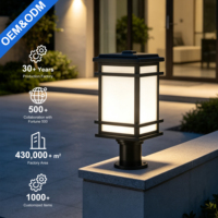 Lámpara de Poste LED Contemporánea para Exteriores, IP44 Impermeable, Carcasa de Aluminio Negro, Garantía de 3 Años, Luz Blanca Neutra de 4100K, para Patio o Puerta
