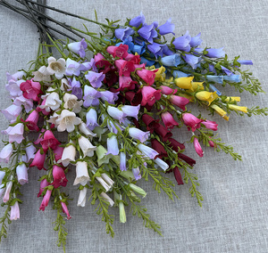 Fiori Artificiali Decorativi di Alta Qualità per la Casa, <span class=keywords><strong>Campanula</strong></span> Blu Alta in Seta per Decorazioni Domestiche e Matrimoni - Product Image 2