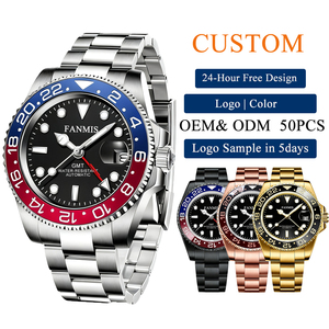 メンズ腕時計 カスタムロゴ NH34 GMT 自動巻き 40MM デイト付き機械式カレンダー腕時計 - Product Image 1