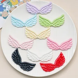 Wholesale Acrylic Wings Flatback Cabochon Resin Accessories For Refrigerator Magnet Bag Hanging DIY Hairpin Making Car Pendant