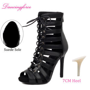 Zapatos de <span class=keywords><strong>bailarina</strong></span> de Jazz para interiores <span class=keywords><strong>y</strong></span> exteriores, sandalias sexis con cordones, zapatos de actuación para club nocturno, zapatos de fiesta de salón - Product Image 6