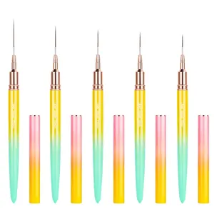 7/9/11/15/25 Nail Brush Set 6pcs Art Liner Brush Sets Gradient Color