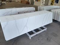 YUANDA Vente en gros de dalles de quartz blanc Calacatta sans silice pour plans de travail de cuisine sur mesure, plans de travail et dessus de meuble-lavabo