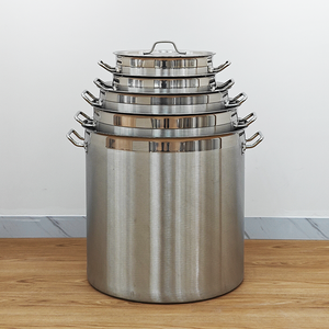 Marmite à soupe en acier inoxydable DaoSheng avec logo personnalisé, prix bas, corps haut, poignées durables, compatible avec les plaques à induction - Product Image 1