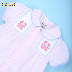 Romper de Verano para Bebé Niña, Color Rosa Claro, 100% Algodón Orgánico, Certificado OEKO-TEX, No Tóxico, Ignífugo, con Botones a Presión - Product Image 1