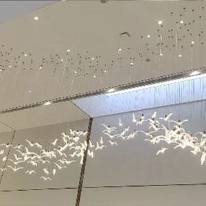 Grand lustre en verre Led en forme d'<span class=keywords><strong>oiseau</strong></span> volant, pour Hall <span class=keywords><strong>de</strong></span> Banquet, hôtel Commercial, Hall d'entrée, luxe moderne - Product Image 3