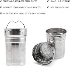 Botella Infusora de Té Ecológica de Vidrio de Borosilicato de Doble Pared de 14 oz con Filtro, Tapa de Bambú y Acero Inoxidable para Beber Directo - Product Image 6