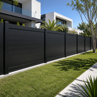 Clôture en aluminium 6063 noire horizontale moderne, sans creuser, panneaux de clôture pour l'intimité du jardin