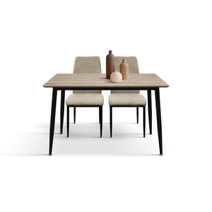 Eleonora Fixed <b>Dining</b> <b>Table</b> Rustic Oak Melamine Top Metal Base Internal Use - Product Image 4