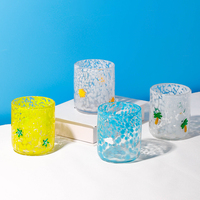 Gobelet en verre portable moderne grande capacité, réutilisable, motif floral, compatible lave-vaisselle, unisexe, pour fêtes et mariages, idéal comme cadeau
