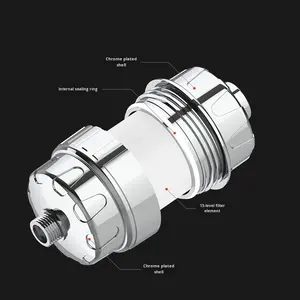 Yüksek Verimli Evrensel Duş Değiştirilebilir Çok Aşamalı Krom Duş Başlığı Filtre Kartuşu Su Filtresi için - Product Image 5