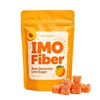Groothandel Snacks OEM Suikercoating Zure Gummy Candy IMO Bulk Prijs Fruit Smaak Verpakt in Zak Vezel Gummy Perzik Smaak