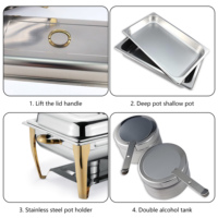 Buffet à chauffe-plats en acier inoxydable Conteneur de buffet durable pour chauffe-plats économique de grande capacité pour hôtel restaurant
