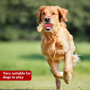 Juguete Masticable para Perros con Doble Hueso Sabor Bacon, Duradero, de Nylon Rojo, 17.8x12.7x4.7cm, Juguetes para Mascotas - Product Image 2