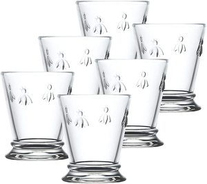 Verres à eau épais en verre français de qualité supérieure, motif abeille française en relief, lavables au lave-vaisselle, pour jus de fruits - Product Image 3