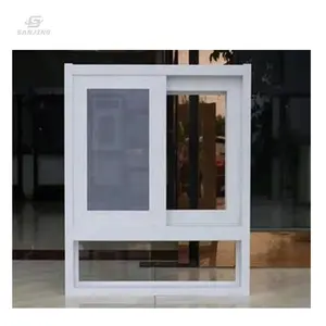 Ventana de vidrio deslizante a prueba de balas, parrilla blanca de aluminio, precio de fábrica barato, yiju iot