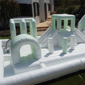 สนามเด็กเล่นเป่าลมกลางแจ้งสีเขียวมิ้<span class=keywords><strong>นท</strong></span>์ขาวพร้อมสไลเดอร์น้ำและอุปกรณ์เล่นนุ่ม<span class=keywords><strong>นว</strong></span>ล - Product Image 4