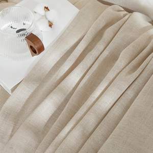 Top Vente Lin Texturé Slub Sheer <span class=keywords><strong>Rideau</strong></span> Tissu Tissé Polyester Fenêtre Rideaux & Cantonnières Ressemble À Du Lin - Product Image 5