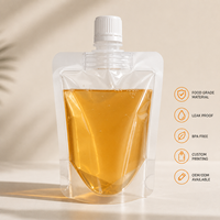 Pochettes Doypack transparentes rechargeables sans BPA de qualité alimentaire, anti-fuite, avec bec verseur, pour yaourt, miel, jus et autres boissons