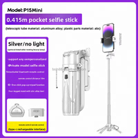 Trépied perche à selfie P15Mini en promotion avec support de téléphone et Bluetooth sans fil, mini trépied portable pour iPhone et Android, idéal pour la prise de vue de vlogs
