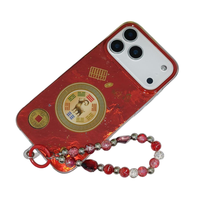 Étui de téléphone portable rouge IMD TPU+PC pour 11 12 13 14 15 16 17 Pro Max Air, pochettes de téléphone avec bracelet pour Samsung Redmi Oppo Vivo