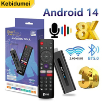 TV98 ATV Android 14 Smart TV Stick 8K 2.4G 5G Double WiFi BT 5.0 HDR10 Allwinner H313 Lecteur multimédia Télécommande vocale en plastique Set Top