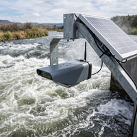 Medidor de Flujo por Radar de Aleación de Aluminio IP67, Medidor de Velocidad de Flujo de Canal Abierto por Ondas Milimétricas sin Contacto, Monitoreo de Nivel de Agua, OEM ODM