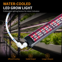 Barre de culture LED à spectre complet refroidie par eau 200W, haute intensité PPFD, dimmable 0-10V, raccordement RJ en série pour culture hydroponique verticale