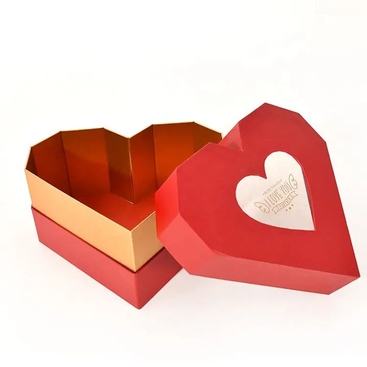 Factory sale custom logo love paper cardboard packaging box heart shaped gift box