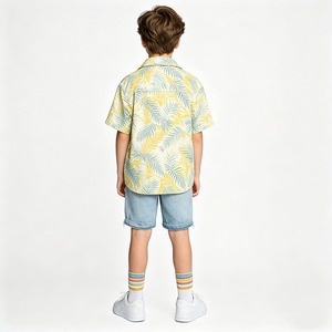 Camiseta de Manga Corta con Estampado de Hojas Tropicales de Princesa para Niños, Disfraz de Halloween para Niños Unisex - Product Image 5