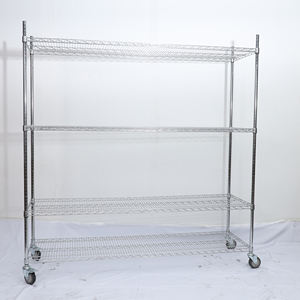 Estantes de banco de trabajo de malla de alambre cromado protegidos contra la corrosión convenientes para manipular y mover estantes de material de taller - Product Image 6