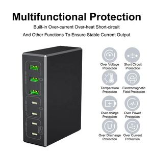 105W GaN 7 en 1 Multi <span class=keywords><strong>USB</strong></span> tipo <span class=keywords><strong>C</strong></span> PD3.0 adaptador de Cargador rápido para <span class=keywords><strong>MacBook</strong></span> Pro Air HP Lenovo Samsung iPhone Laptop Tablet Phone - Product Image 4