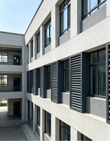 Panneau à lamelles en aluminium de type Z sur mesure, fixation fixe, pour revêtement mural extérieur, décoration, ventilation et protection de l'intimité