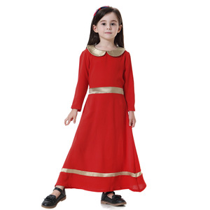 K027 Robe à manches longues pour filles, vêtements islamiques, robes musulmanes, caftan arabe pour enfants, abaya de Dubaï pour filles - Product Image 6