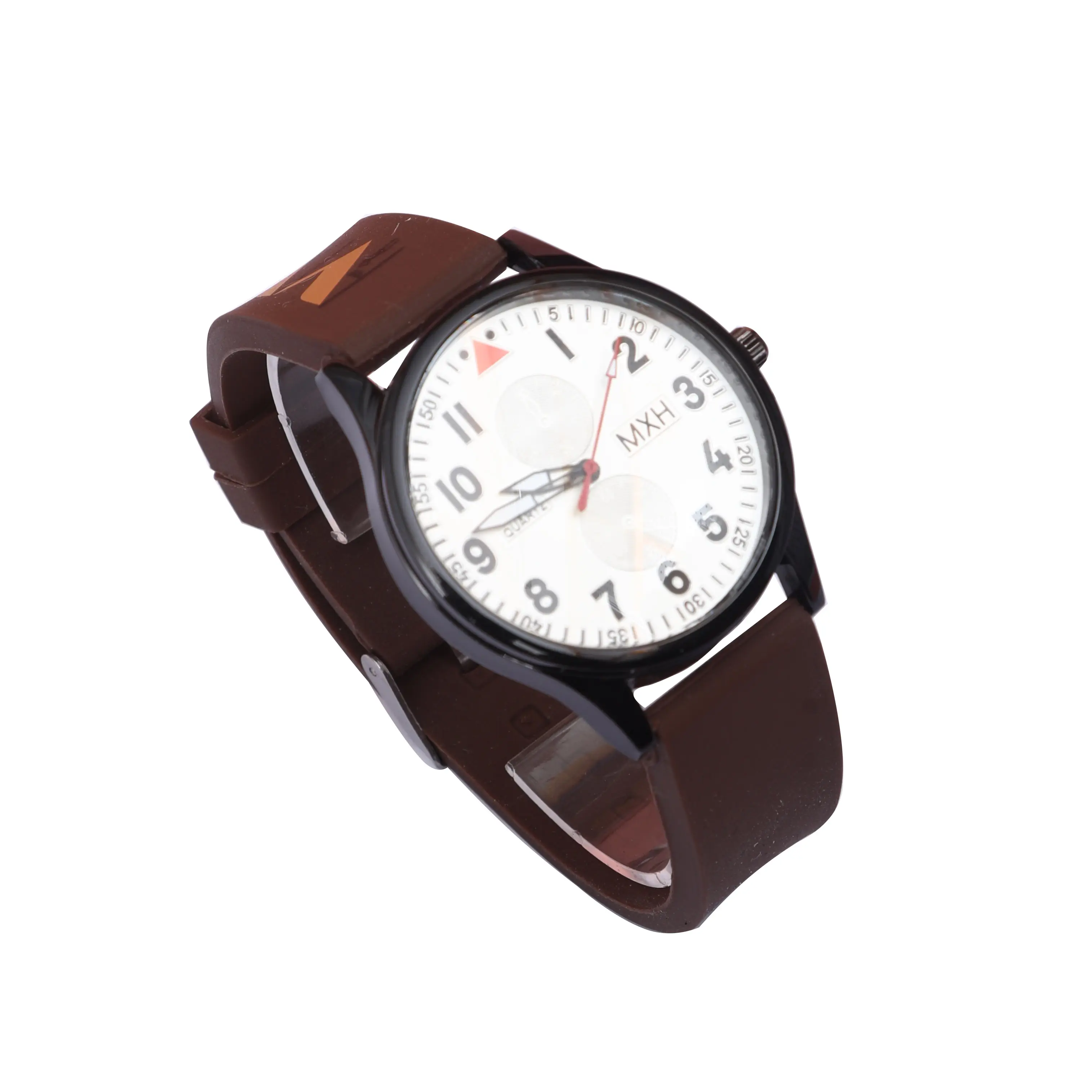 남성용 새로운 디자인 시계 석영 시계 손목 시계 패션 합금 대형 다이얼 실리콘 스트랩 학생 포인터 하이 퀄리티