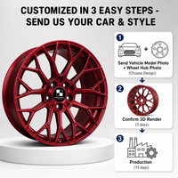 Velg Aluminium Alloy Tempa Kustom Baru 18-20 Inch Gloss Candy Red 25mm PCD 5x112/114.3/120/130 untuk Audi Tesla