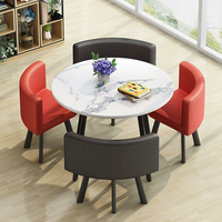 Table à manger de restaurant moderne avec 4 chaises Ensemble de tables à manger en bois massif