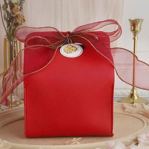 PU Leather <b>Wedding</b> Candy Box Storage Gift Bag Elegant Souvenir Package with <b>Ribbon</b> Gifts for Birthday Baby Shower Party Favors - Product Image 3