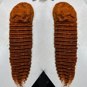 高密度越南原发13X6蕾丝假发深波浪卷发原发假发预拔发高清蕾丝前额无胶假发 - Product Image 2