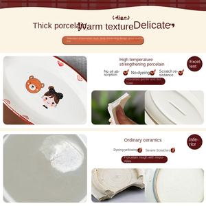 Piatto Ovale in Ceramica con Motivi Cartoon XINWEE, Adatto al Microonde, Grande, per Uso Commerciale e Alberghiero - Product Image 4