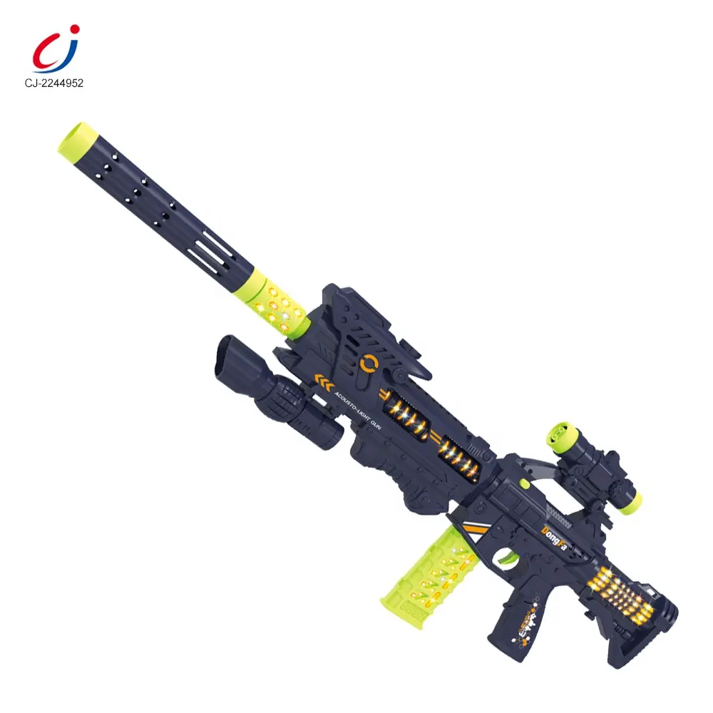 70 CM cool play plastic military cheap realistic gun toy electronic DIY assembling toy gun with acousto-optic voice
