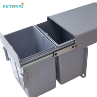Poubelle de cuisine en plastique FATERSI 20L, poubelle intégrée dans l'armoire, poubelle coulissante, paniers de rangement coulissants