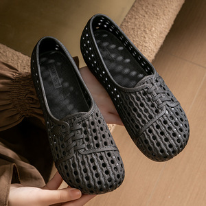 Nouvelles chaussures de jardin pour femmes, style Mary Jane, ajourées, confortables, durables, en PVC, antidérapantes, imperméables, respirantes, légères, en liège, pour l'été - Product Image 3
