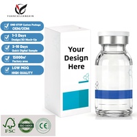Faible MOQ, étiquette et boîte personnalisées pour flacon holographique brillant de 3 ml, logo personnalisé, personnalisez votre marque, petits flacons de 3 ml et 10 ml pour emballage de peptides